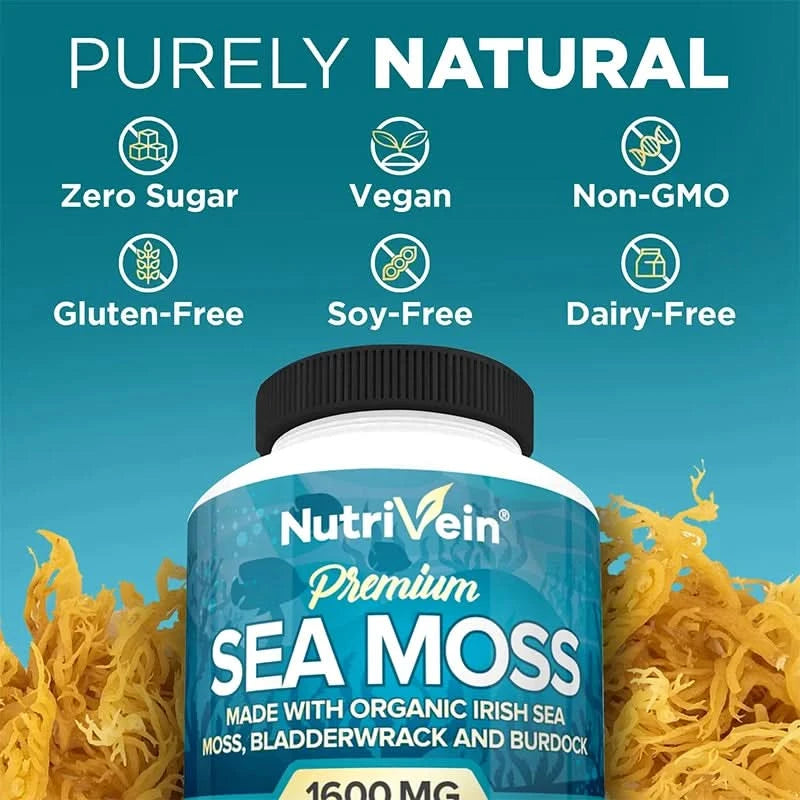 Vegetarian Organic Sea Moss Supports Immune System, Joint Health Intestinal Cleansing Detoxification & Cleansing Skin Supplement - M & M Global