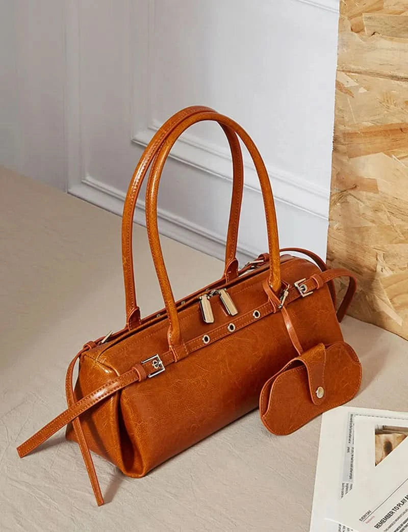 New Women's Rectangle Bag Luxury Designer Shoulder Bags High Quality Cowhide Handbags Fashion Women Baguette Bag 3086 - M & M Global