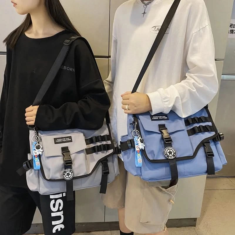 Unisex Nylon Fabric Messenger Bags Multi Pockets Large Capacity Shoulder Shopper Tote Bag Student School Satchels Female Handbag - M & M Global