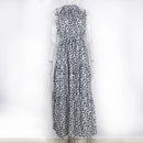Summer Floral Print Halter Neck Dresses For Women Sleeveless Leace-up Long Dress Casual Beach Holiday Vestidos Female Clothing - M & M Global