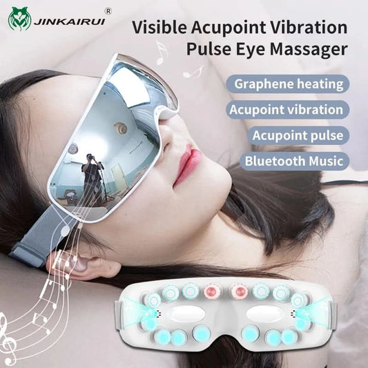 Eye Massager Acupoint Vibration Pulse Hot Compress Eye Care With Bluetooth Music Relieve Fatigue Visible Eye beauty instrument - M & M Global