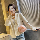 Fashion Chic Women Ball Handbag Round Basketball Football Shape Party Dress Faux Leather Crossbody Girls Coin Purse Shoulder Bag - M & M Global