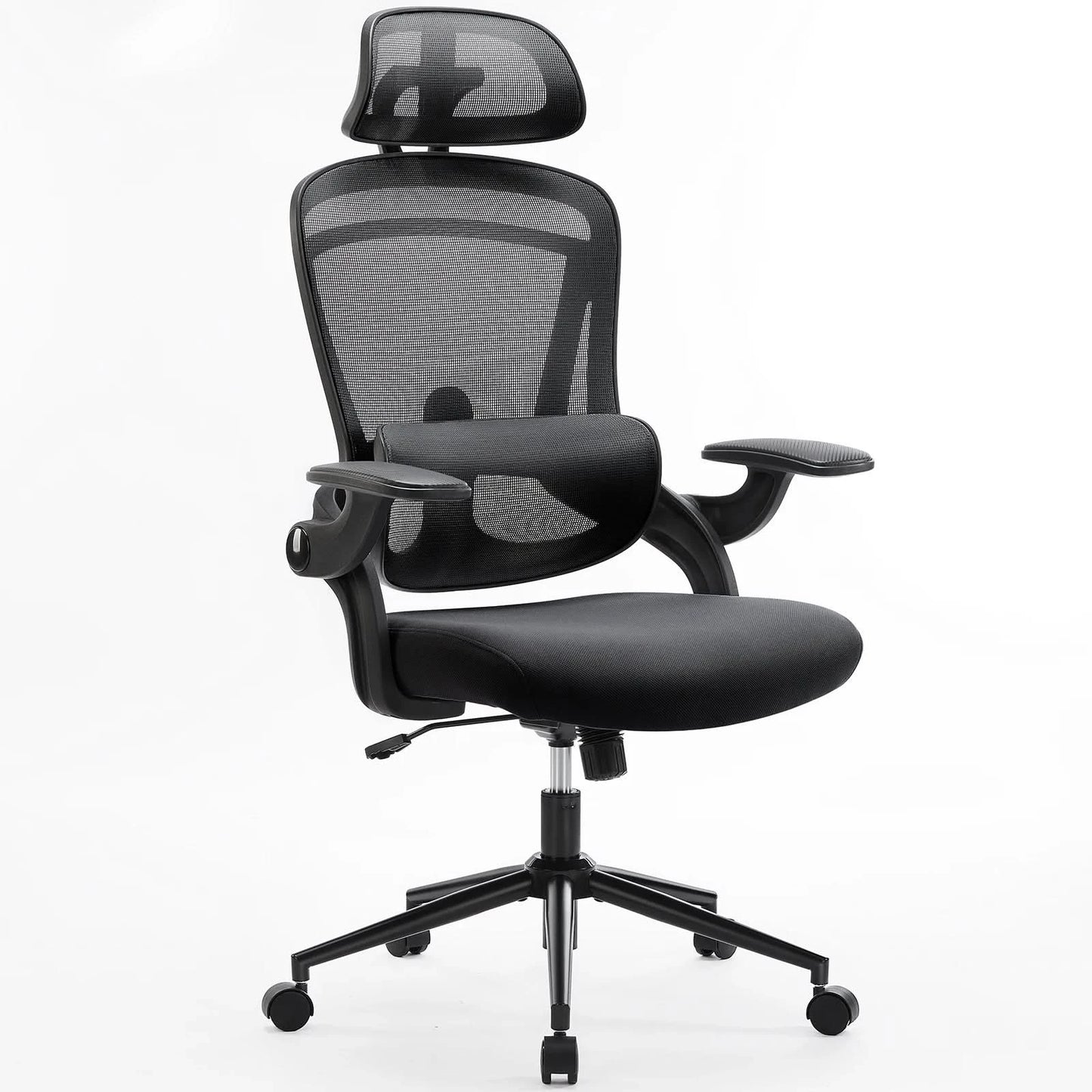 JHK Ergonomic Mesh Adjustable Lumbar Support Office Chair 120°Tilt High Back Comfortable Computer Chair with Soft Flip Up Arms