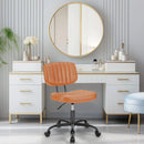 JHK Armless Office Desk Chair Back Lumbar Support Height Adjustable PU Leather Computer Chair with 360° Swivel Rolling Wheels