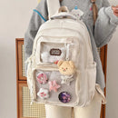 Japanese Style Kawaii Backpack Girls Transparent Ita Bag Women Large Capacity Backpack Fashion School Bag for College Student JK - M & M Global