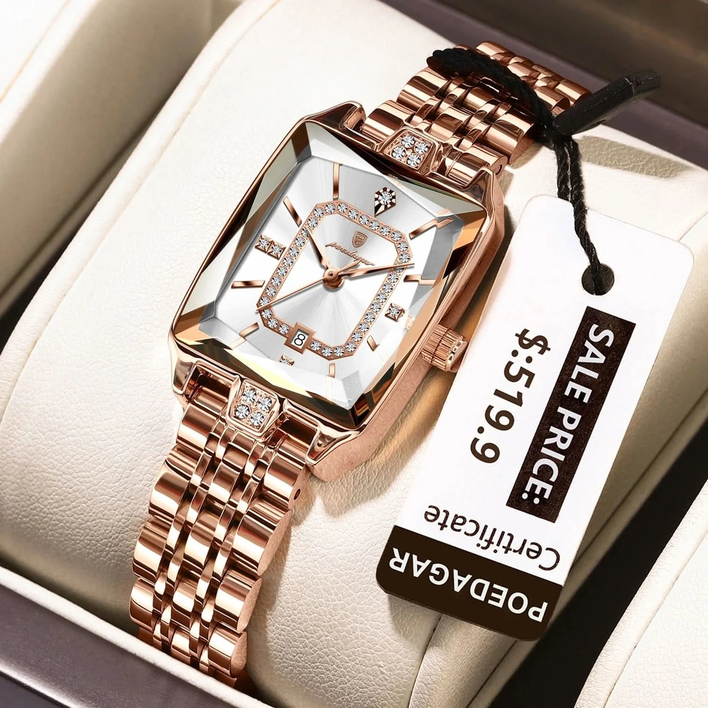 POEDAGAR Luxury Watch For Woman Waterproof Calendar High Quality Ladies Watch Stainless Steel Quartz Women's Watches Elegant+Box - M & M Global