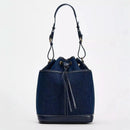 2024 Autumn/Winter new denim hand bill shoulder bag Fashion canvas bucket bag - M & M Global