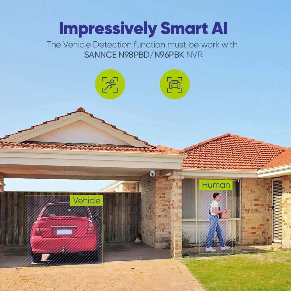 Sannce 4K POE Camera H.265 Human Detection Smart Tracking Full color Onvif 8MP IP Security Camera Protect For Video Surveillance