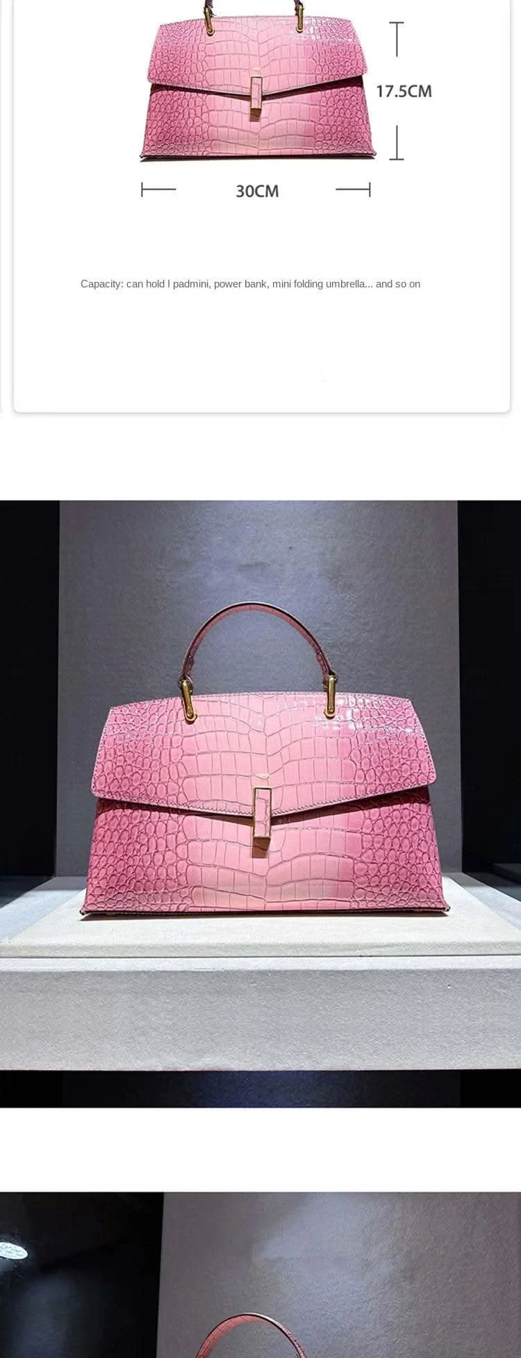 Crocodile Pattern Leather Women's Handbags Luxury Fashion Lady Shell Shoulder Crossbody Bag Top Handle Messenger Bags - M & M Global