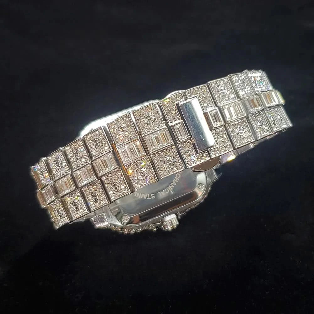 Luxury Original Brand Men Watch Fashion Bling Diamond Inlay Square Wristwatch Hip Hop Iced Out Man Jewelry Clock - M & M Global