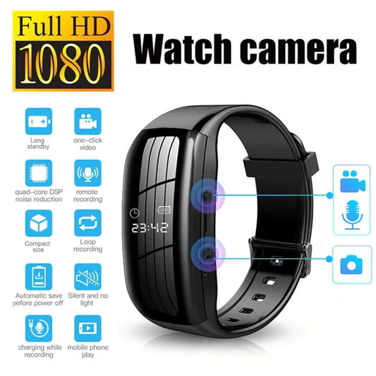 HD Mini Camera Watch 8-256GB Video Voice Recorder Bracelet USB Flash Driver Dictaphone Noise Reduce Sound Recording Wristband - M & M Global