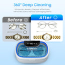550ml Ultrasonic Cleaner, 45kHz Portable Jewelry Glasses Cleaning Machine, Deep Cleaning Ultrasound Appliance With 100ml Cleaning Solution, 5 Timer, 3 Power Levels, Degas Mode