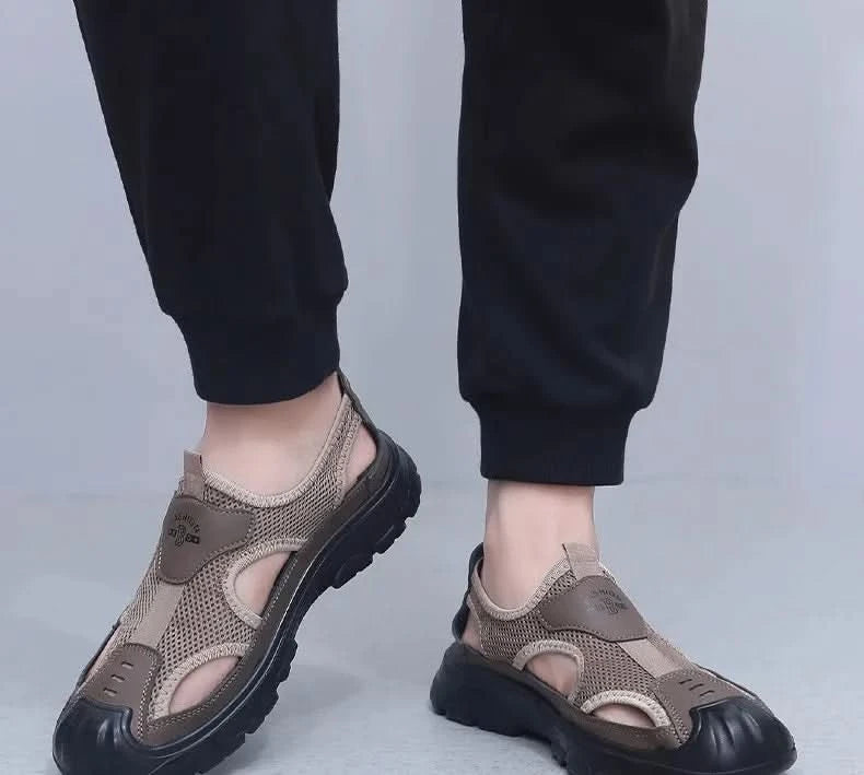 Summer New Men's Baotou Casual Net Surface Breathable Beach Shoes Lightweight Non-slip Sandals for Men sandal casual sneakers - M & M Global