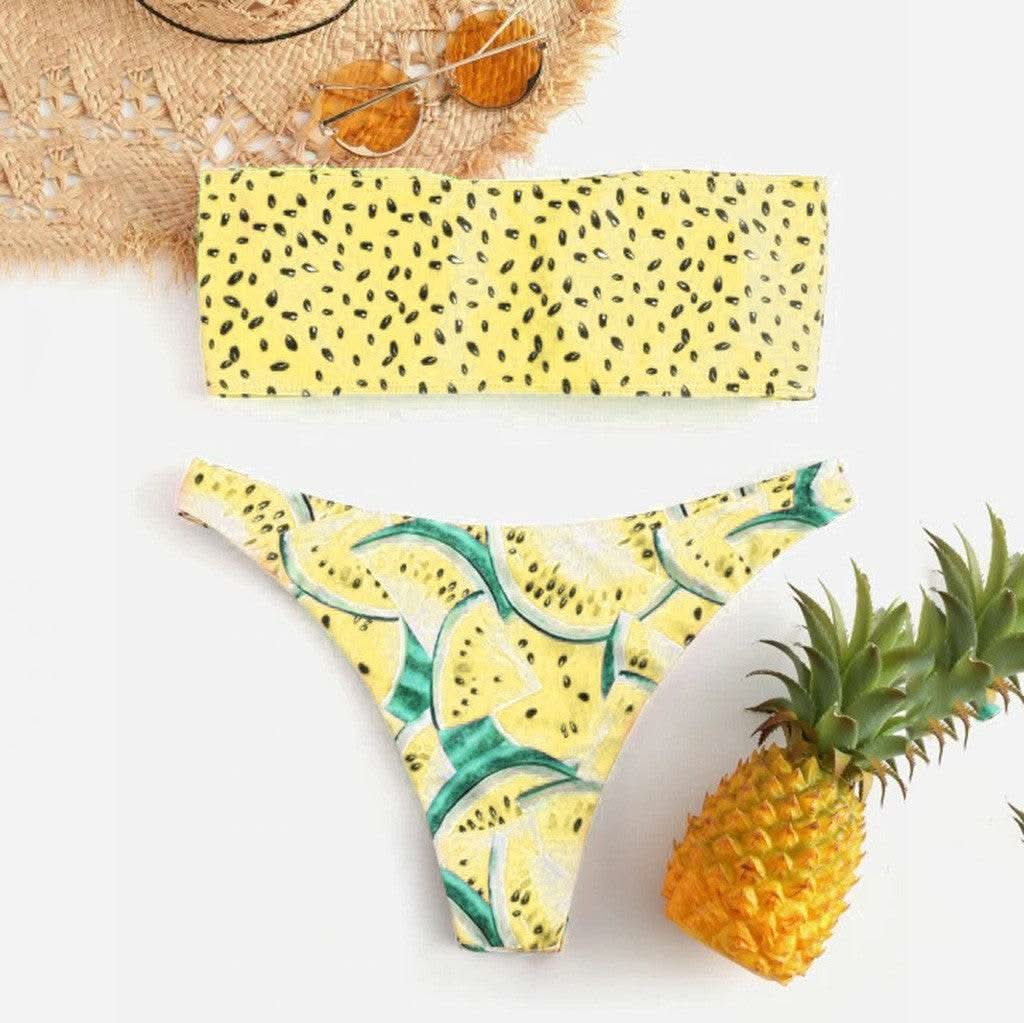 Bikinis Sets Swimsuit For Women Print Tube Up Two Pieces Bikini Push-Up Swimwear Beachwear For WomenFeminine Bikinis - M & M Global