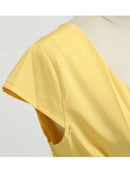 Pink Summer Dress Women V Neck Vintage Robe Elegant Retro pin up Party Office Midi Dresses - M & M Global