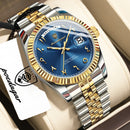 POEDAGAR Fashion High Quality Men Clock Waterproof Date Week Watch For Man Stainless Steel Luxury Quartz Men's Watches Reloj+Box