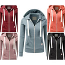 2025 Autumn/Winter New Women Solid Color Fashion Hoodie Long Sleeve Zipper Pocket with Label Outdoor Sports Jogging Clothing