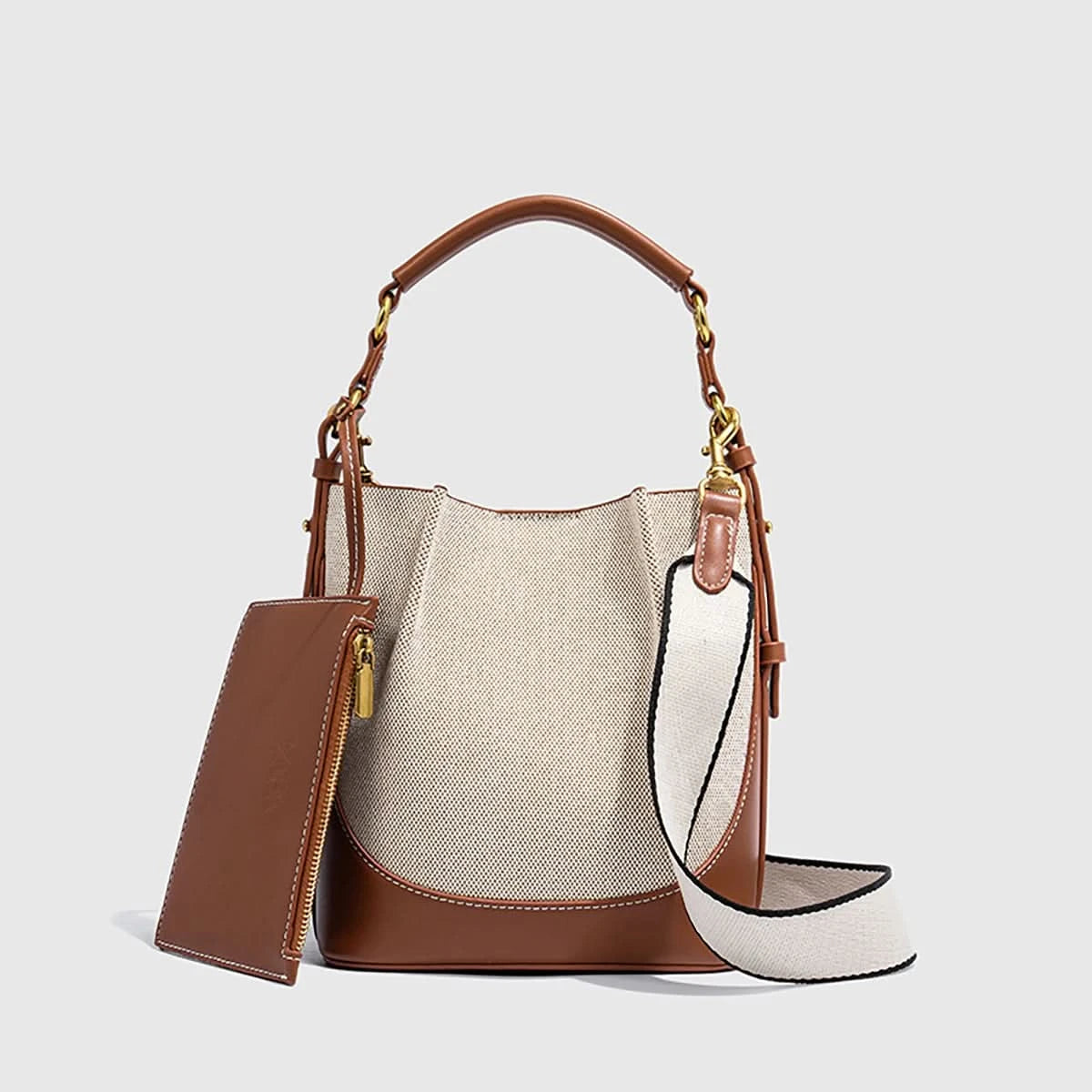 2024 new large capacity wide shoulder strap single shoulder tote sling sling sling bucket bag - M & M Global