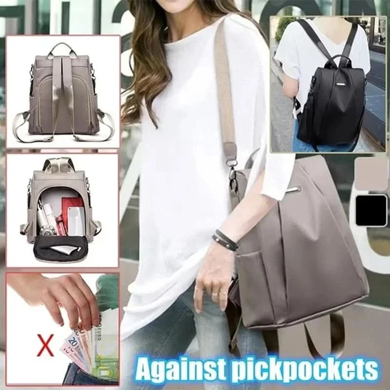 New Women's Multifunction Backpack Casual Solid Color School Bag For Girls Fashion Detachable Strap Travel Shoulder Bag - M & M Global