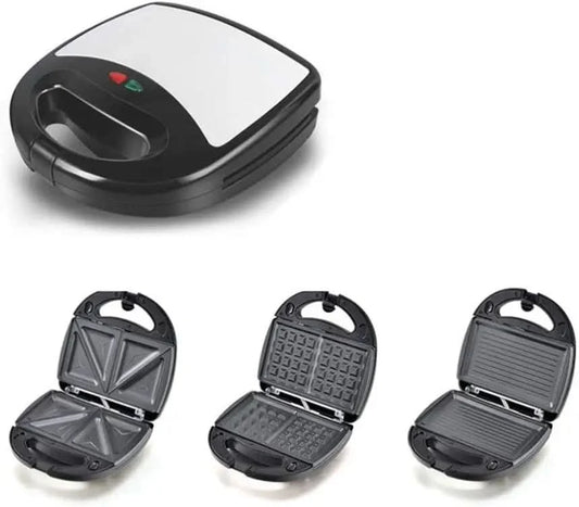 Waffle maker ， 3-in-1 Waffle Machine sandwich maker waffle maker heating electric baking pan steak machine Panini breakfast mach - M & M Global
