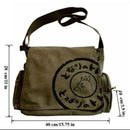 Canvas Messenger Handbag Washed Women Oblique Straddle Canvas Bag Large Capacity Simple Vintage Cartoon Leisure Shoulder Handbag - M & M Global