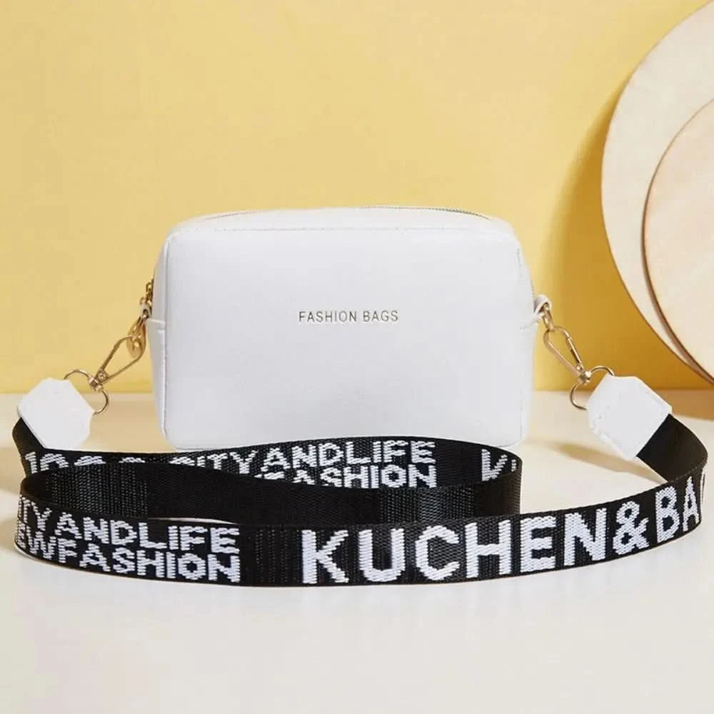 Women Handbag and Purse Simple Designer Fashion Casual Messenger Bag Wide Strap Shoulder Bag Female Small Phone Crossbody Bag - M & M Global