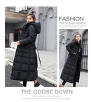 Korean Style Thickened Winter Cotton Jacket Women's Long Coat with Fur Collar Slim Fit Hooded Ladies' Cotton Padded Coat