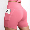 Women High Waist Pocket Yoga Sport Biker Shorts Leggings For Fitness Lift Hips Running Workout Yoga Pant