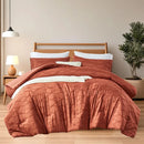 solid color cut flower craft Comforter sets, breathable, 100% microfiber, 1 quilt + 2 pillows, all seasons, machine washable.