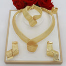 Women's Jewelry Sets Gold Plated Sprial Necklaces Simple Earrings Italian Fashion Rings Bracelets Wedding Accessories - M & M Global
