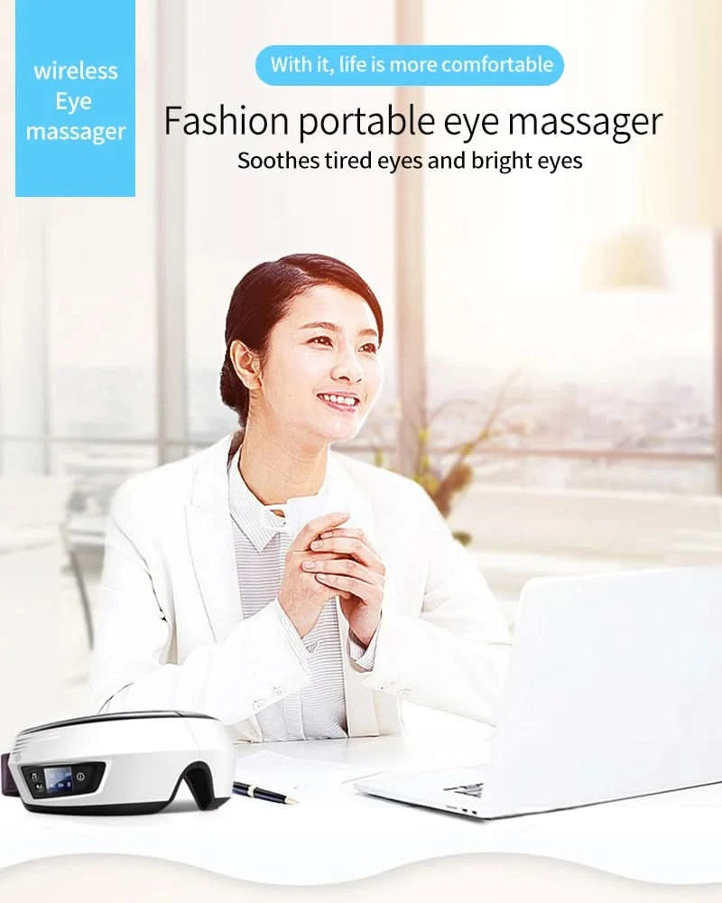Smart Eye Massager Rechargeable Eye Mask For Dark Circles, Puffiness Dry Eyes Fatigue Relief Perfect For Sleep & Travel - M & M Global