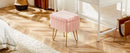 JHK Faux Fur Bedroom seating Hidden Storage Stools Ottomans Padded Makeup with 4 Metal Legs Anti-Slip Adjustable Feet for Home