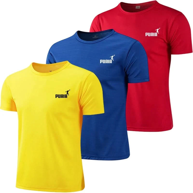 Daily Summer 3 Pack Man Workout Shirts Men Dry Fit Gym Shirts Quick Dry Athletic Short Sleeve T-Shirt Moisture Wicking Breathabe - M & M Global