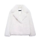 HH Women Elegant Faux Fur Coat Warm Fluffy Loose Long Sleeve Lapel Jacket Autumn Winter Fashion High Street Lady Outerwear
