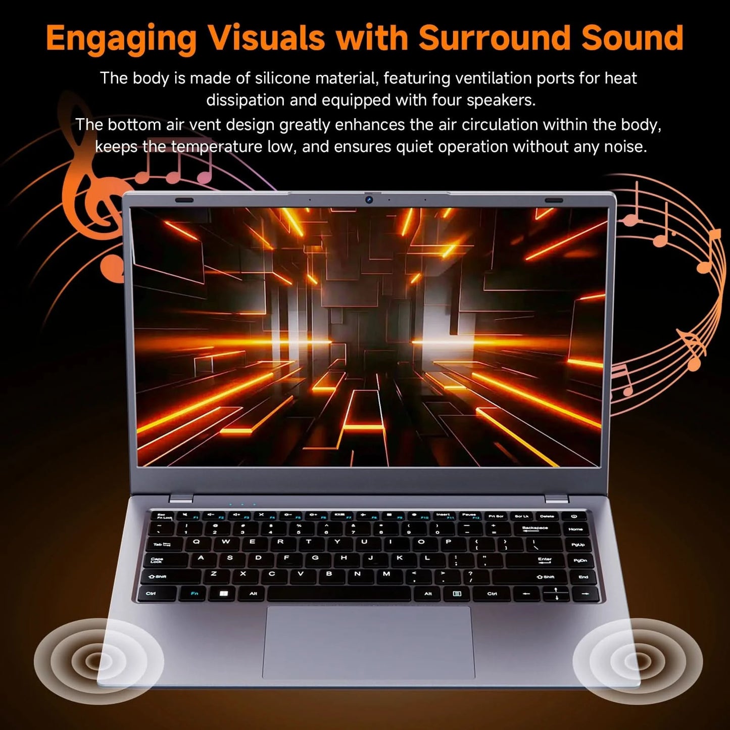 14 Inch Business Laptop Notebook PC CPU AMD3020E 8GB RAM 256GB SSD Storage Windows 11 Fingerprint Recognition Backlit Keyboard