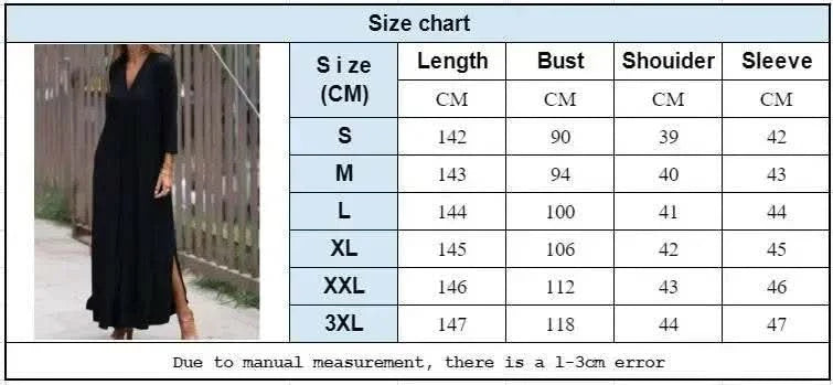 2025 Spring Women Long Dress Black V-neck Long Sleeve Loose Dresses Female Spring New Casual Fashion Loose Clothing Ladies - M & M Global