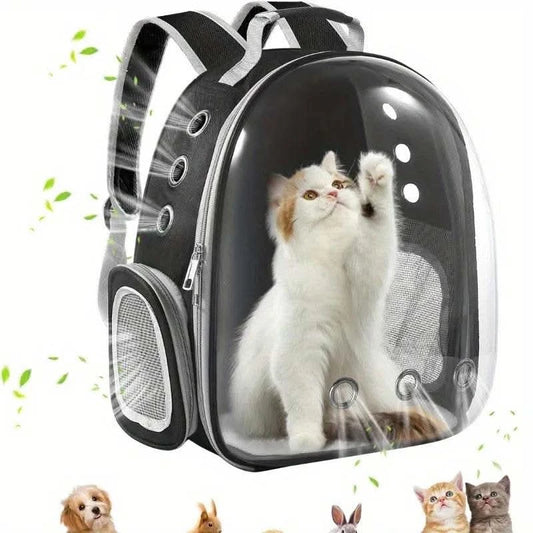 Backpack Carrier/ Bubble Carrying Bag for Small Medium Dogs Cats, Transparent Cat Space Capsule, Breathable Cat/ Dog Travel Bag - M & M Global