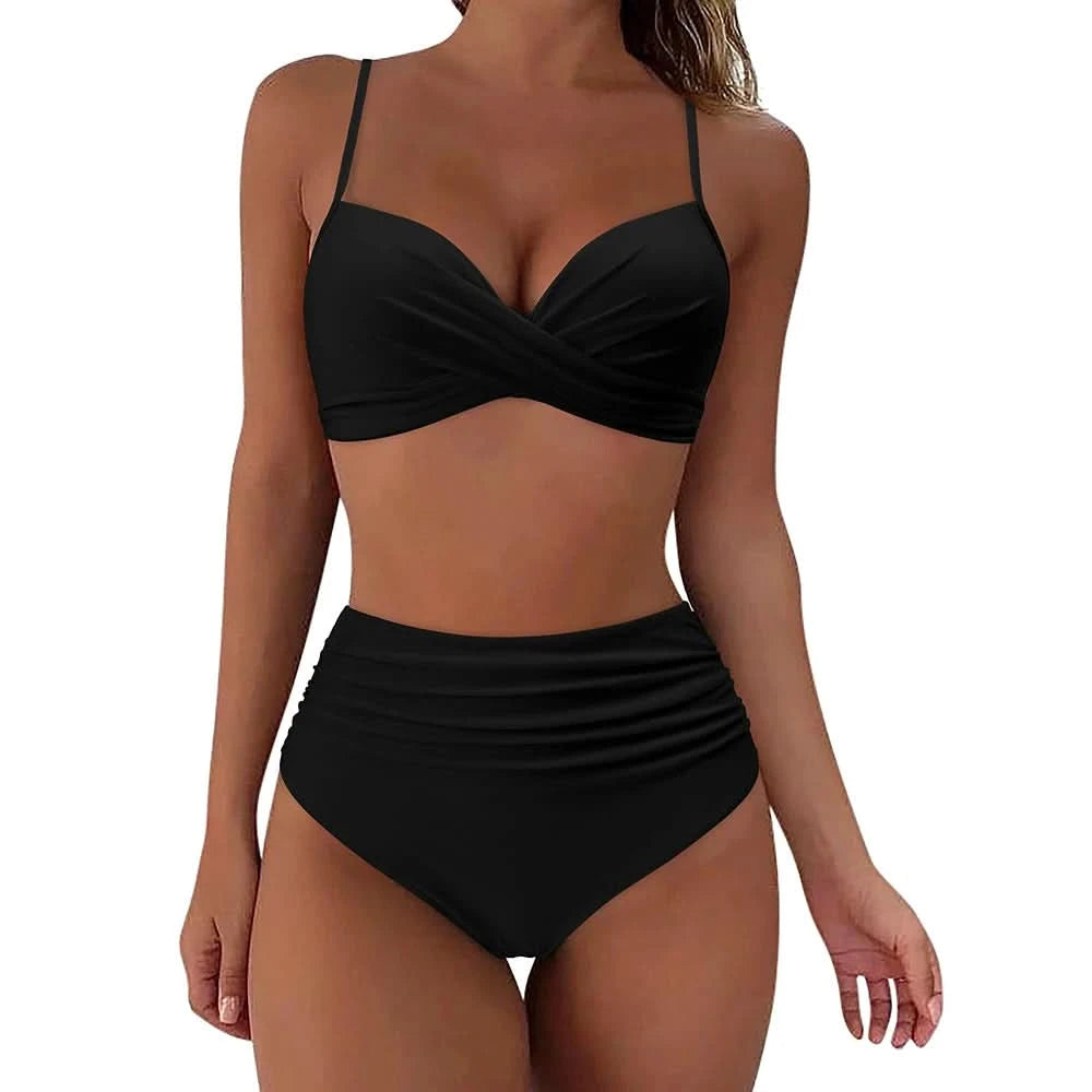 Vintage High Waist Bikinis 2025 Women Push Up Swimwear Printed Swimsuit Female Beachwear Summer Bathers Bathing Suit Swimming - M & M Global