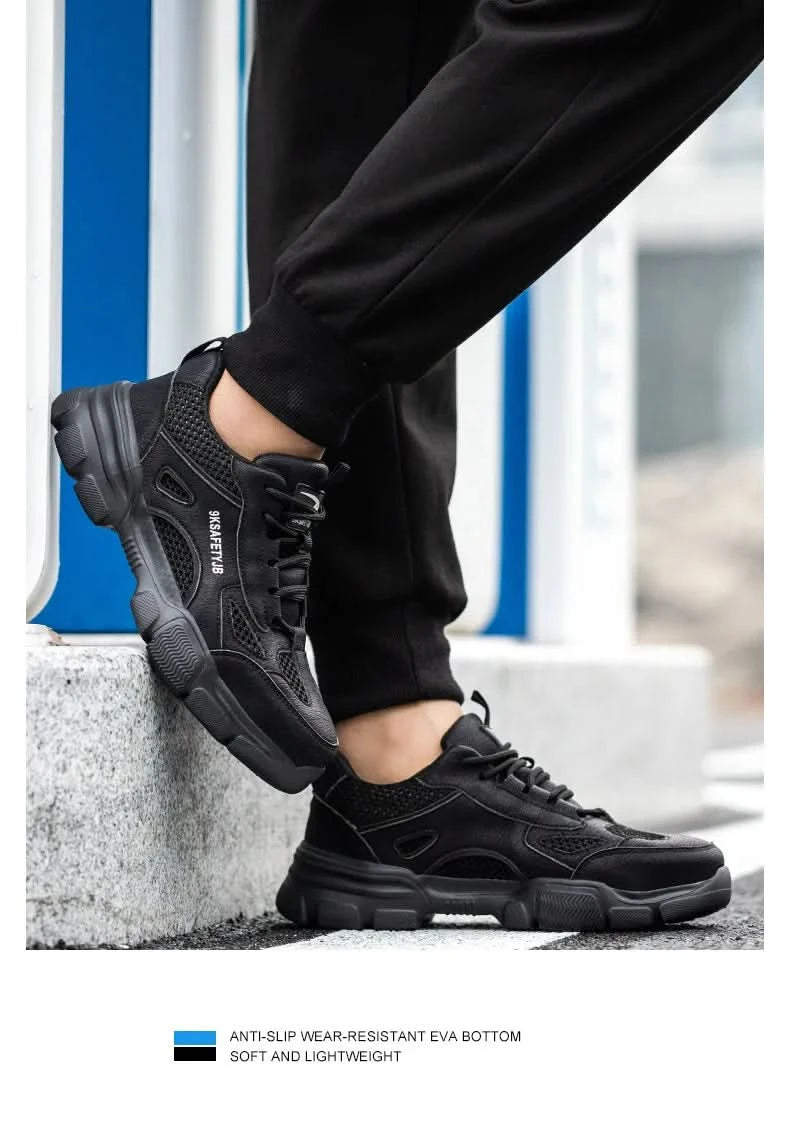 Men Work Sneakers Protective Shoes Safety Industrial Puncture-Proof Anti-smash Steel Toe Shoes Breathable Construction Work Shoe