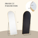 JHK Full Body Wall Mirror 59"x16"/64"x21" Standing or Wall-Hanging with Stand Aluminum Alloy Frame Bedroom Cloakroom Decoration