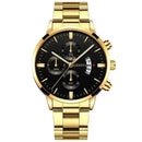 2023 Fashion Men Gold Stainless Steel Watch Luxury Calendar Quartz Wrist Watch Mens Business Watches for Man Clock Reloj Hombre - M & M Global