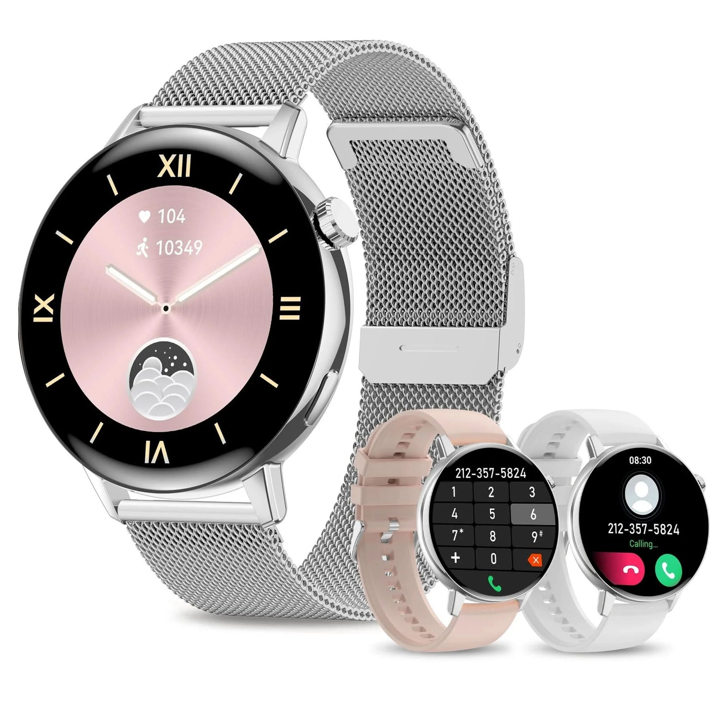 Women's Compatible For IPhone And Android Phones, Health Tracker/MessageReview/ Assistant/ Multi-Sport Mode/Music Playing