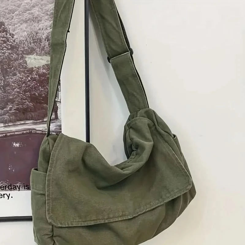 Women's Messenger Bag Vintage Handbag Canvas Teenager Shoulder Tote Bags Casual Handbag Crossbody Handbags - M & M Global
