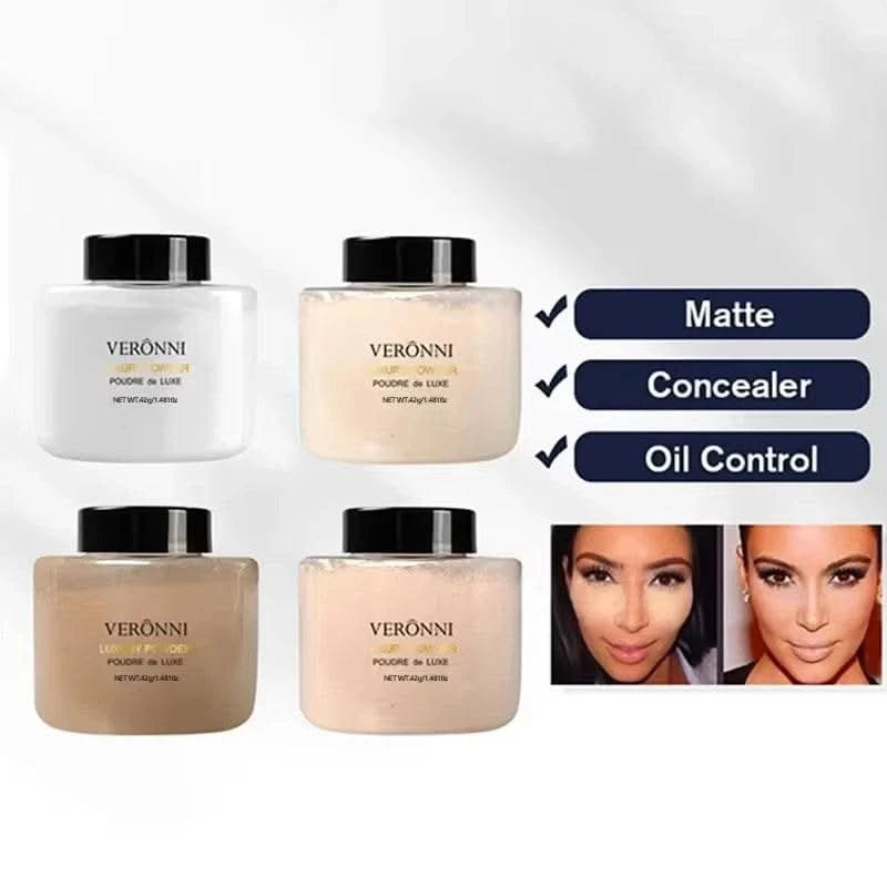 Banana Shaped Loose Powder Cosmetic Can Reduce Pores&Fine Lines,Long-lasting Matte Effect Facial Makeup Powder Make Up for women - M & M Global