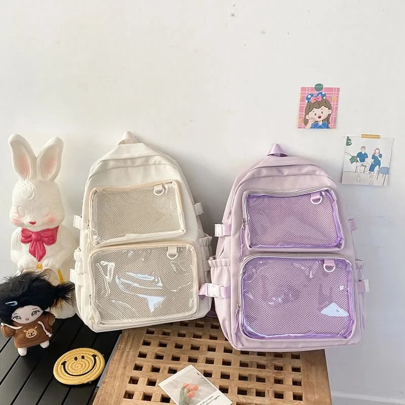 Japanese Style Transparent Ita Bag for Girls Comic Cons Large Capacity Women Backpack Fashion School Bags for College Student JK - M & M Global
