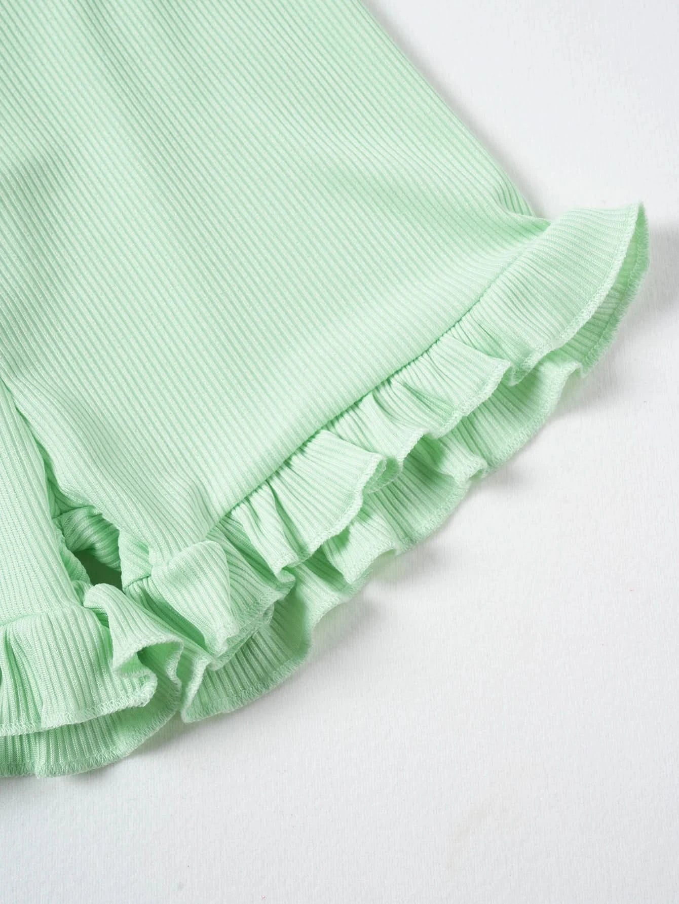 2024 Summer Hot selling Little Girl Daily Casual Clothing Minimalist Little Girl Polyester Set Cool Sleeveless Shorts Set Girl - M & M Global