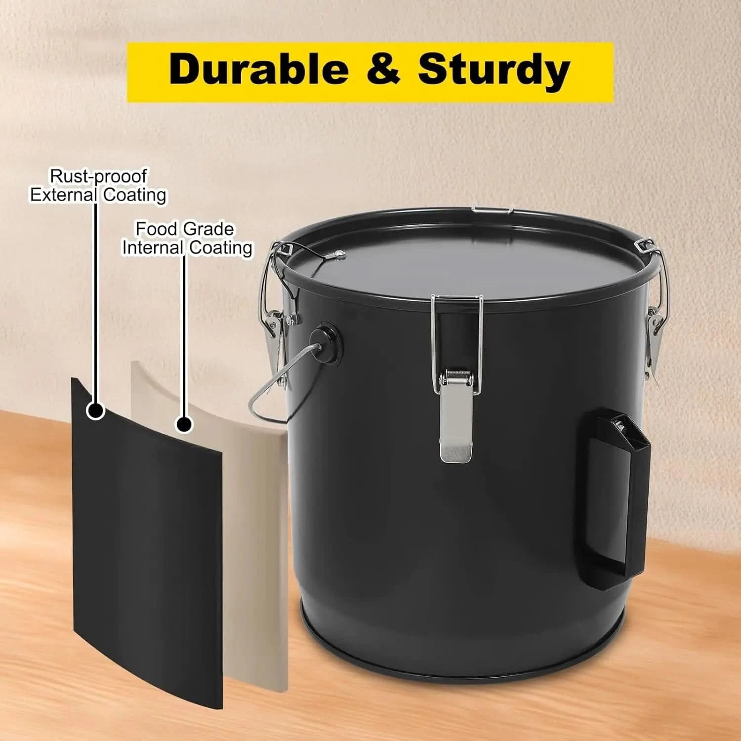 6 Gallon Fryer Grease Bucket Oil Disposal Oil Bucket with Lid and Filter Bag - M & M Global