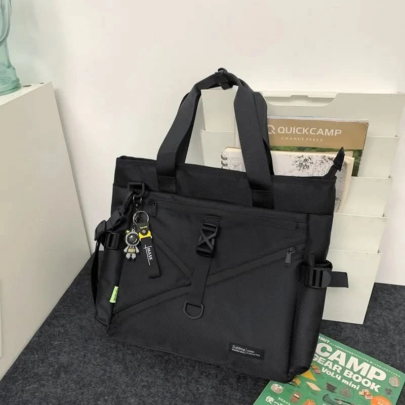 Japanese tooling style ballistic nylon tote bag men's shoulder commuter messenger bag large capacity computer handbag briefcase - M & M Global