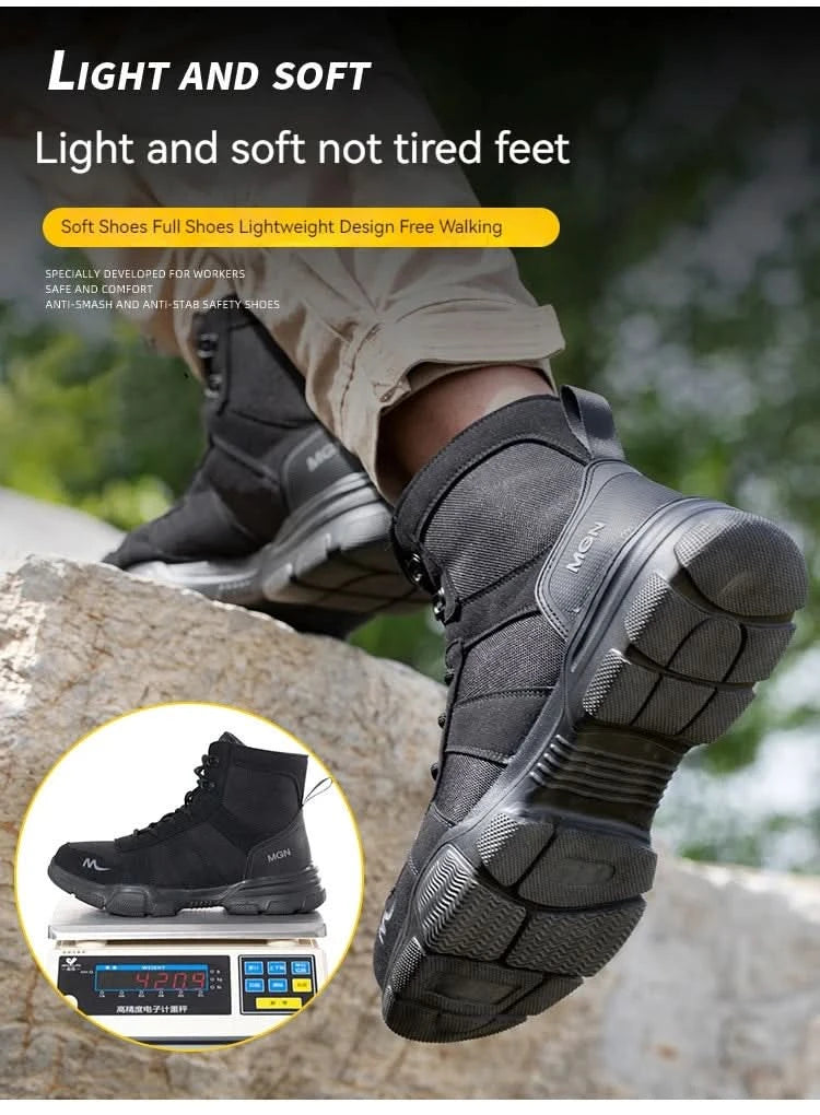 Work Boots Indestructible Safety Shoes Men Steel Toe Shoes Puncture-Proof Sneakers Male Footwear Shoes Women Non Slip Work Shoes