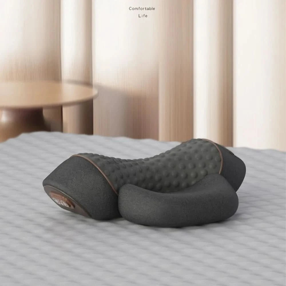 Electric Neck Massager Pillow Vibration Heating Massage Neck Traction Stretcher Support Cervical Spine Pain Relief Sleep Relax - M & M Global